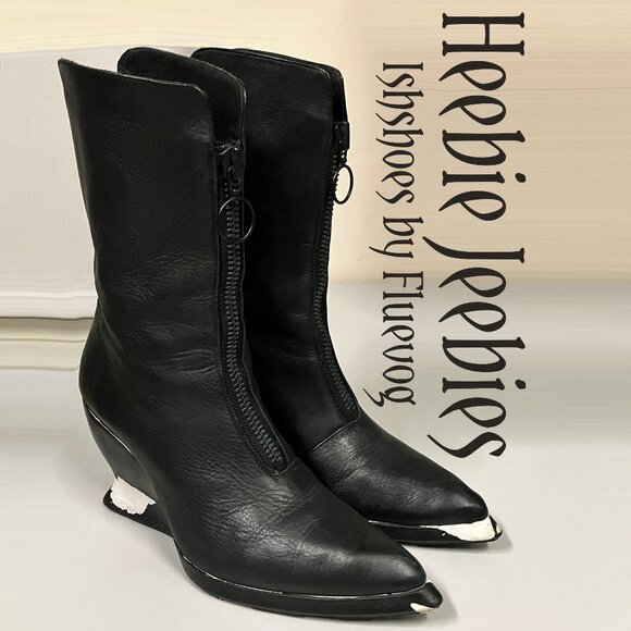 Fluevog 2016 Ishshoes HEEBIE JEEBIES Boots, Size 8 (best for 8.5). - Picture 1 of 16